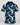 Blue and black patterned polo shirt on a white background