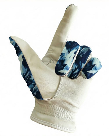 White leather palm of golf glove