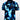 Blue and black patterned polo shirt on a white background