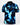 Blue and black patterned polo shirt on a white background