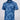 Blue patterned polo shirt on a light gray background
