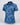 Blue patterned polo shirt on a light gray background