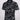 Black polo shirt with white abstract pattern on a white background