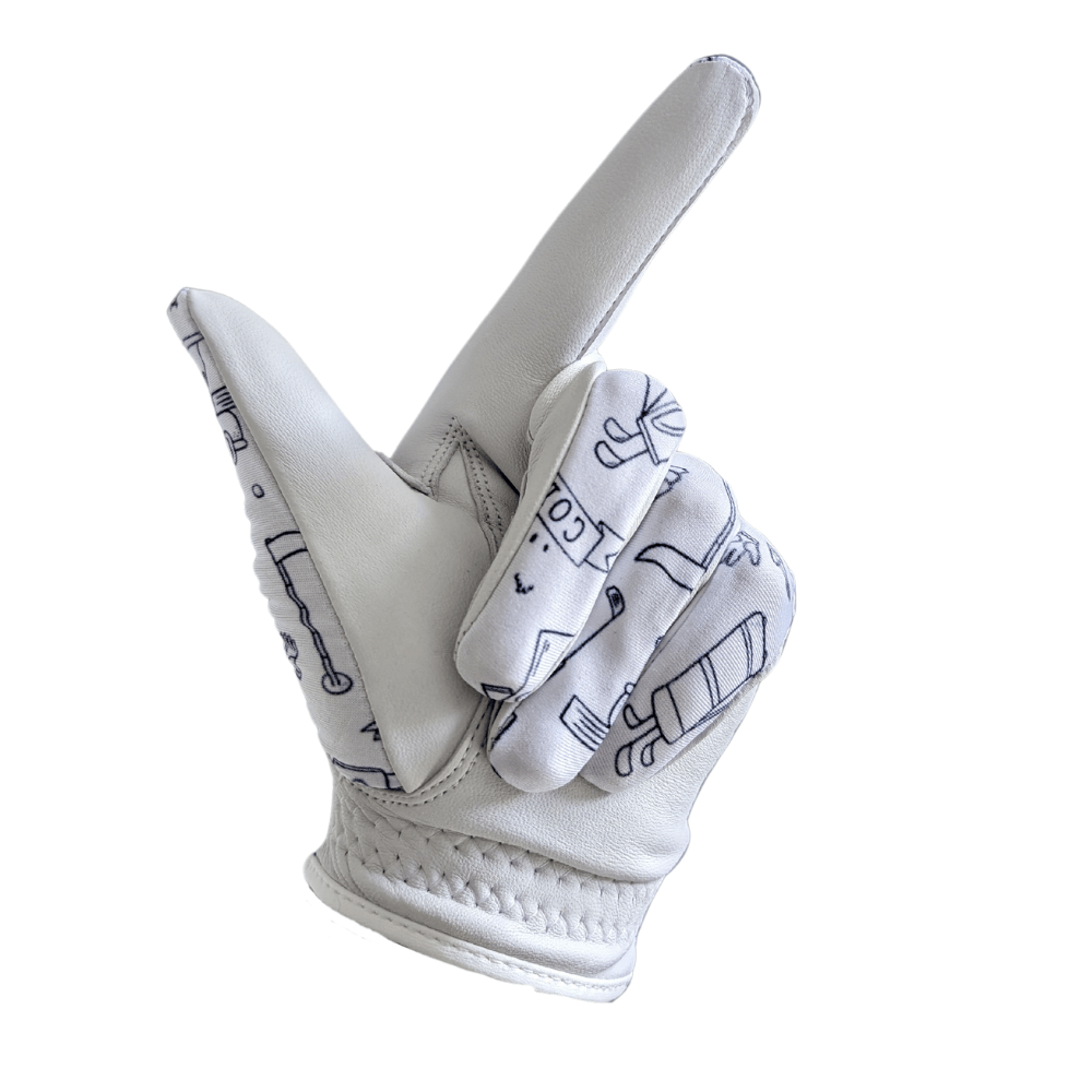 Doodle Pattern Golf Glove Pointing