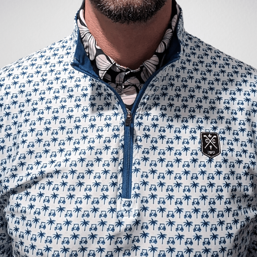 Close up image of Caddie Performance Golf Quarter Zip